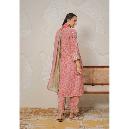 NEMAANI Saanjh Pink Kurta with Pant and Dupatta