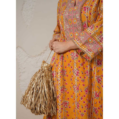 NEMAANI Meher Yellow Kurta with Pant and Dupatta