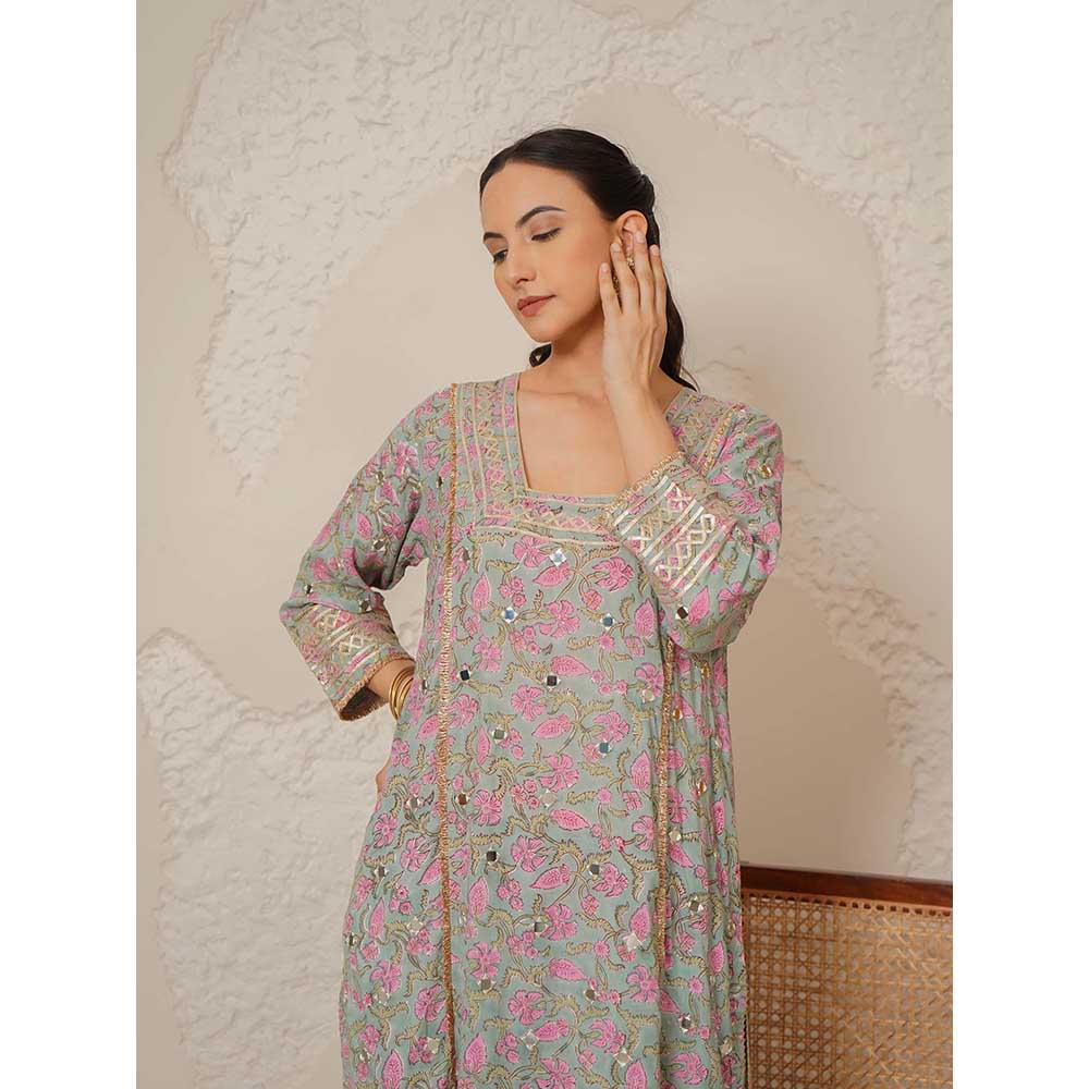 NEMAANI Noor Green Kurta with Pant and Dupatta