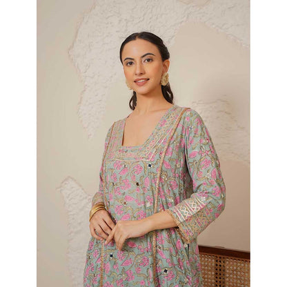 NEMAANI Noor Green Kurta with Pant and Dupatta