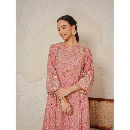 NEMAANI Aaina Pink Kurta with Pant and Dupatta