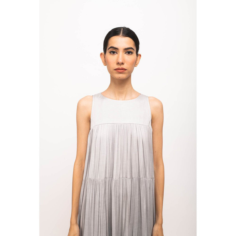 NEORA BY NEHAL CHOPRA Grey & Orange Halter Neck Maxi Dress