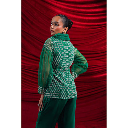 Nidhi Gupta Designs Fiza Green Co-Ord (Set of 2)