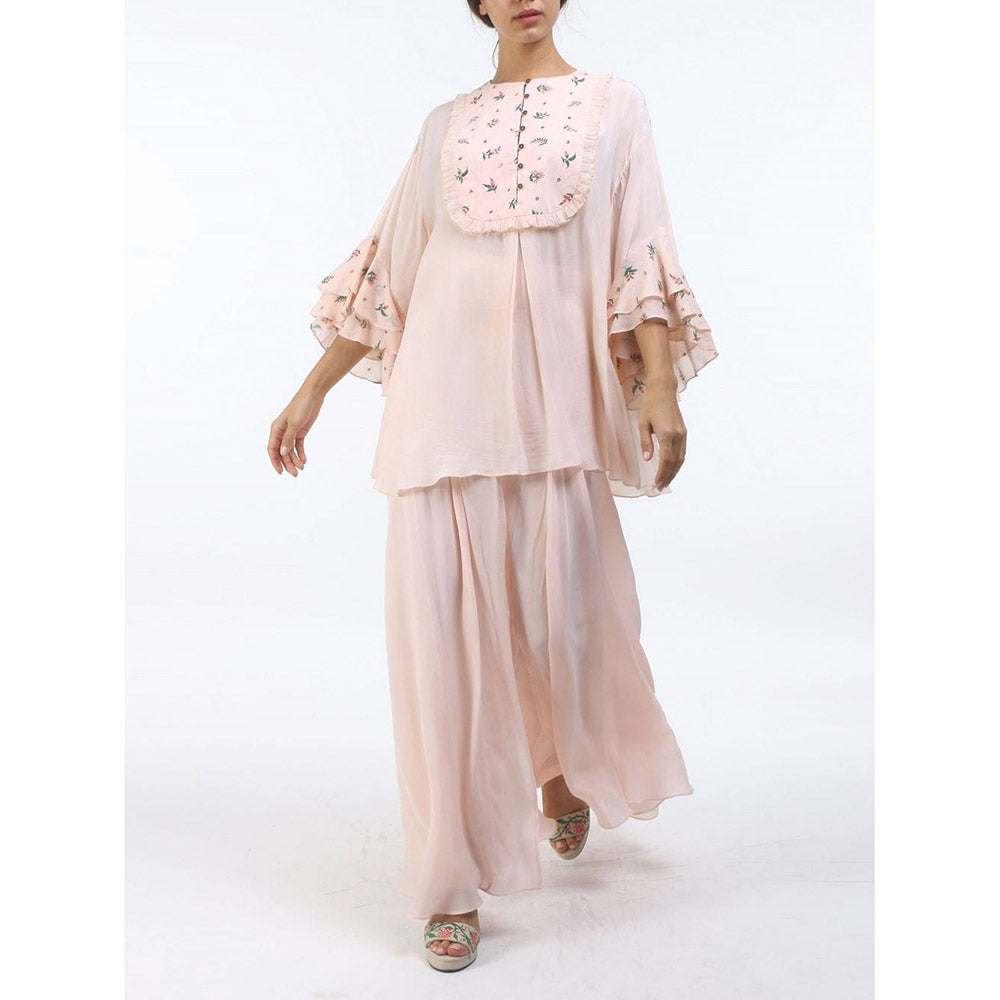 Nikasha Bloom Crepe Salmon Pink Bouquet Top