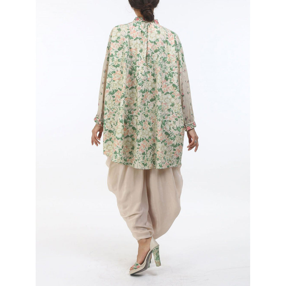 Nikasha Bloom Beige Grey Bibi Jaal Printed Shirt
