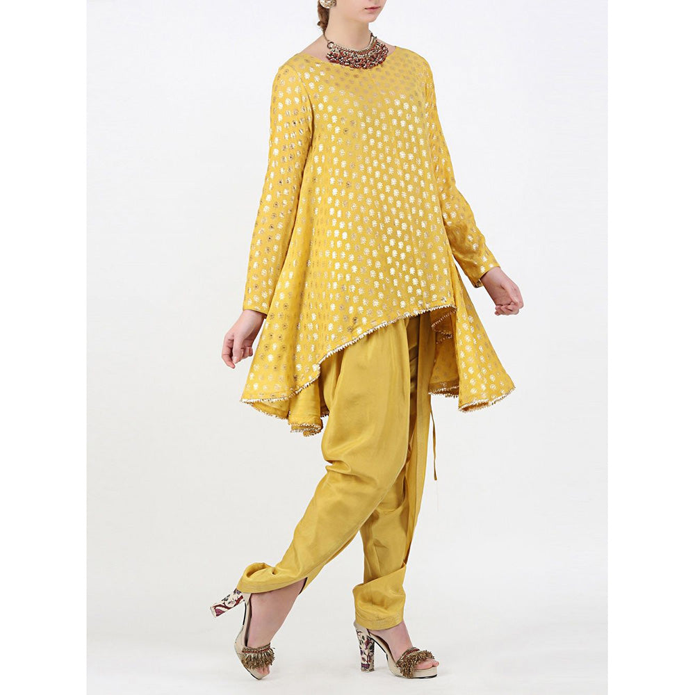Nikasha Rani Gold Foil Tunic And Dhoti - Set of 2