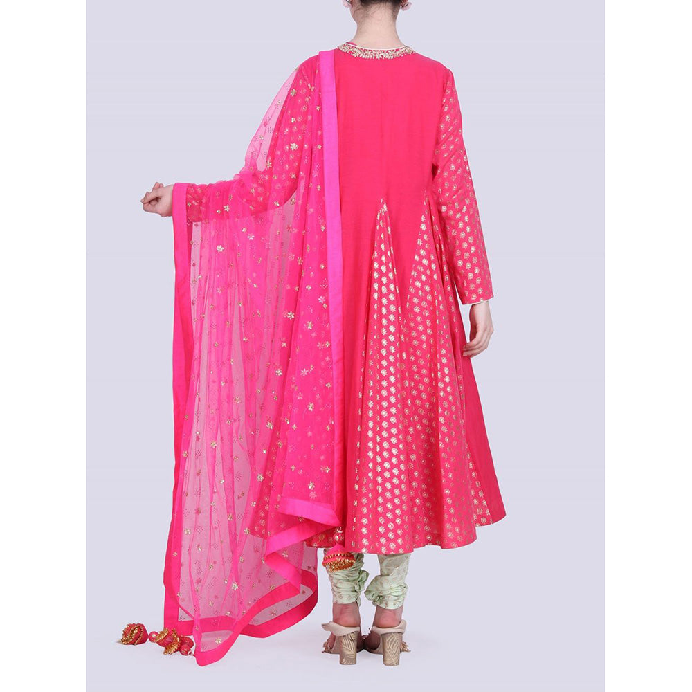 Nikasha Rani Green Silk Salwar And Dhoti With Dupatta - Set of 3