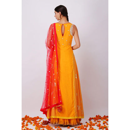 Nikasha Haldi Rani Kalidar Pair With Churidar and Dupatta - Set of 3