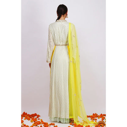 Nikasha Pista Rani Kalidar Pair With Churidar and Dupatta - Set of 3