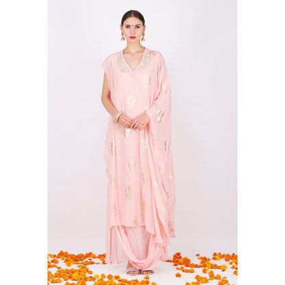 Nikasha Salmon Rani With kaftan and Cowl skirt - Set of 2