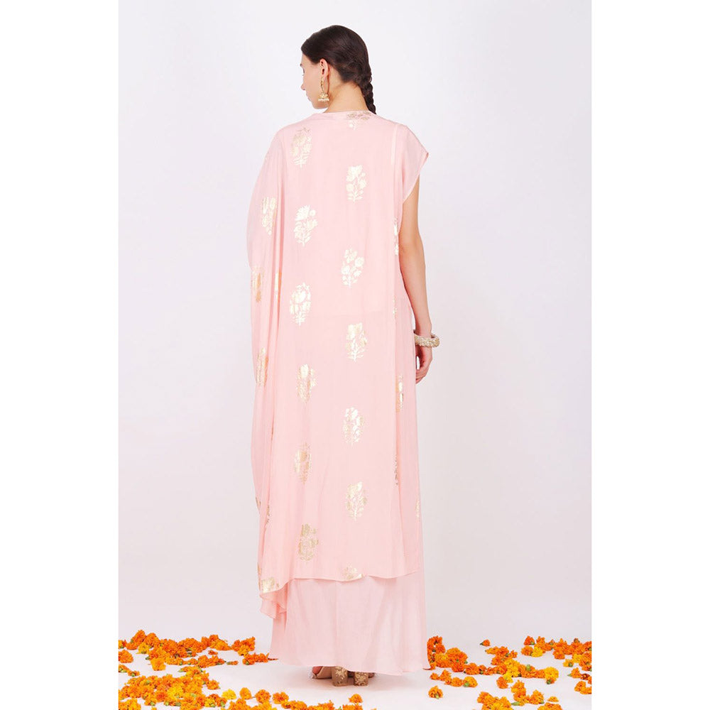 Nikasha Salmon Rani With kaftan and Cowl skirt - Set of 2
