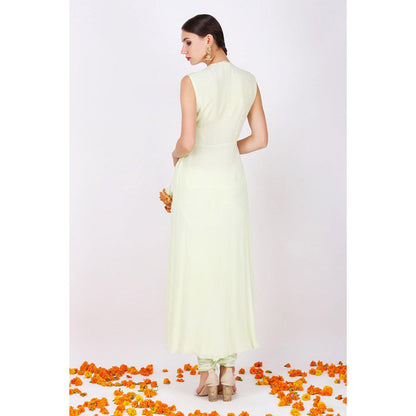 Nikasha Pista Rani Kurta With Soft Churidar - Set of 2