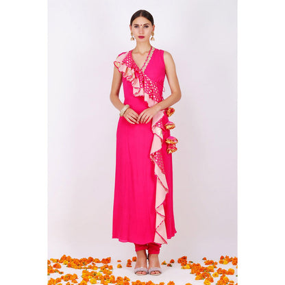 Nikasha Rani Pink Kurta With Soft Churidar - Set of 2