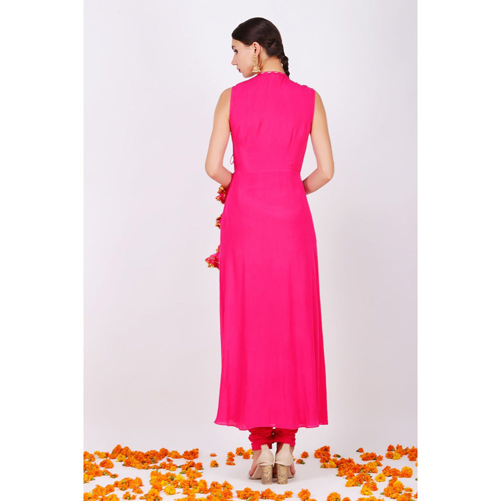 Nikasha Rani Pink Kurta With Soft Churidar - Set of 2