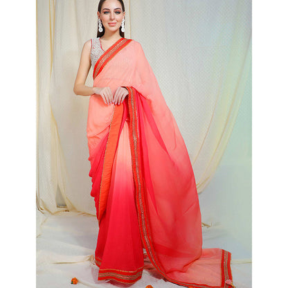 Nikasha Coral Embellished Saree With Stitched Blouse