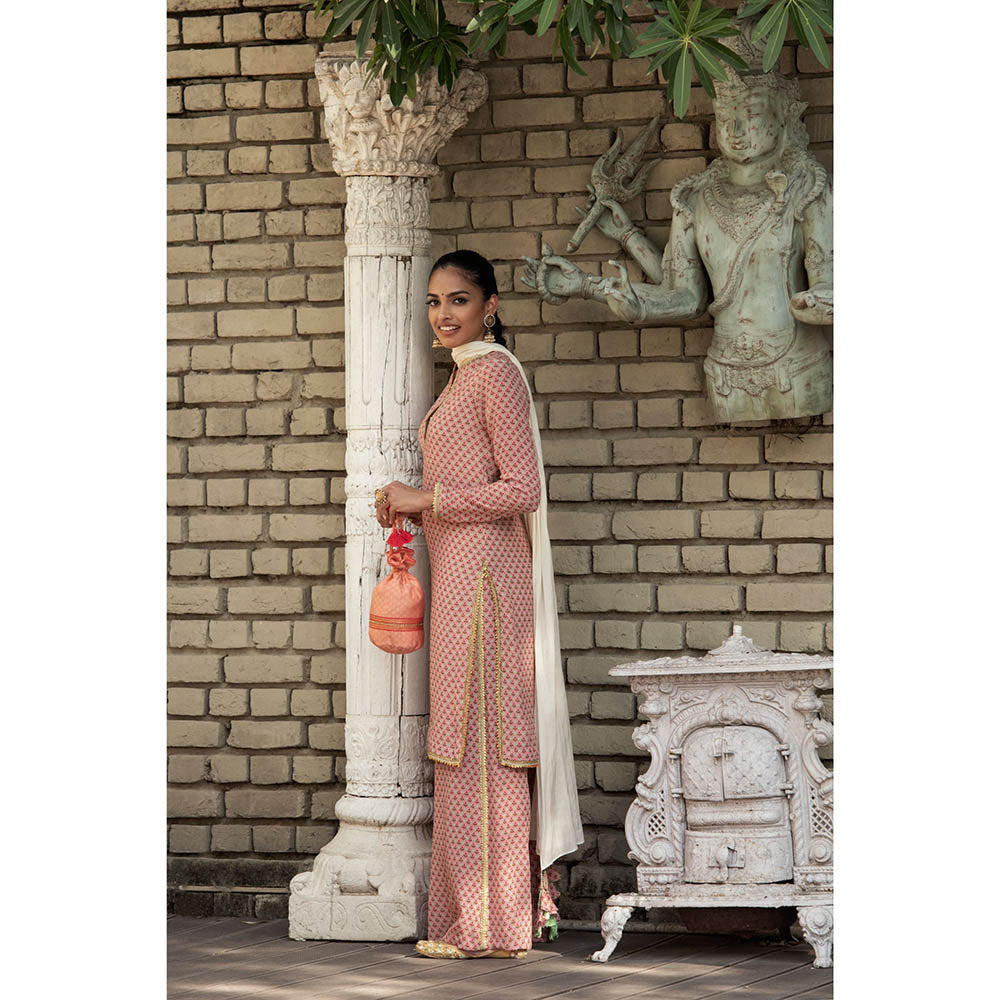 Nikasha Green Floral Kurta With Palazzo & Dupatta (Set of 3)