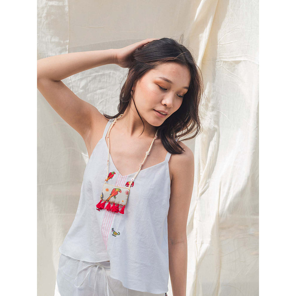 Nikasha Bulbul Embroidered Cami Top With Mulmul Lining