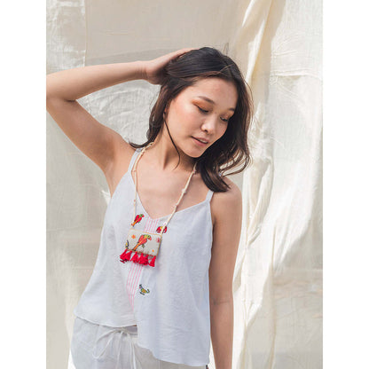 Nikasha Bulbul Embroidered Cami Top With Mulmul Lining