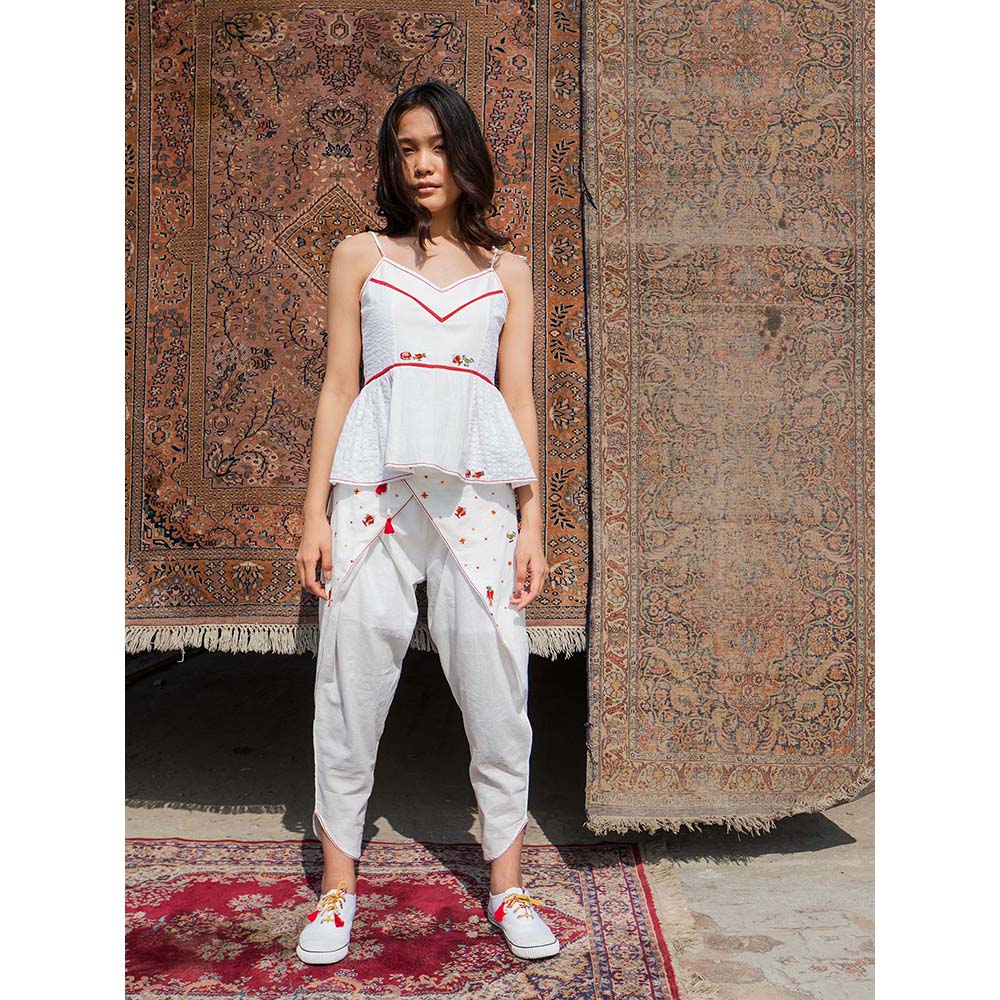 Nikasha Bulbul Embroidered Tie Up Strap Cami Top