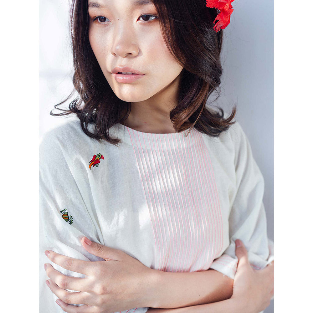 Nikasha Bulbul White Kaftan Sleeve Top