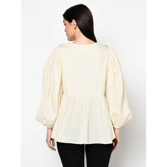 Nikasha Bulbul Seersucker Cotton Embroidered Top