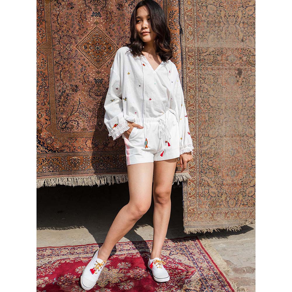 Nikasha Bulbul Top With Ruffles And Tassels