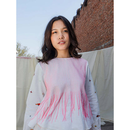 Nikasha Bulbul Top With Pin Tucks And Tassels