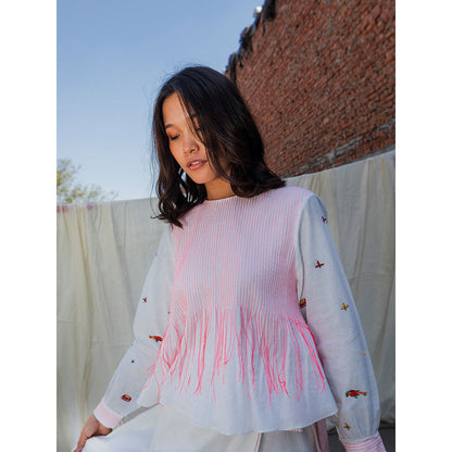 Nikasha Bulbul Top With Pin Tucks And Tassels