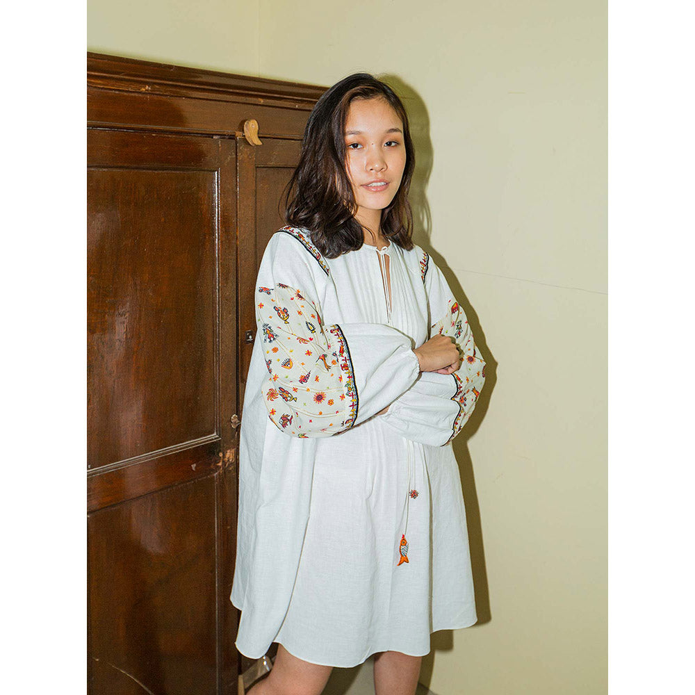 Nikasha Bulbul Tunic With Embroidered Sleeve