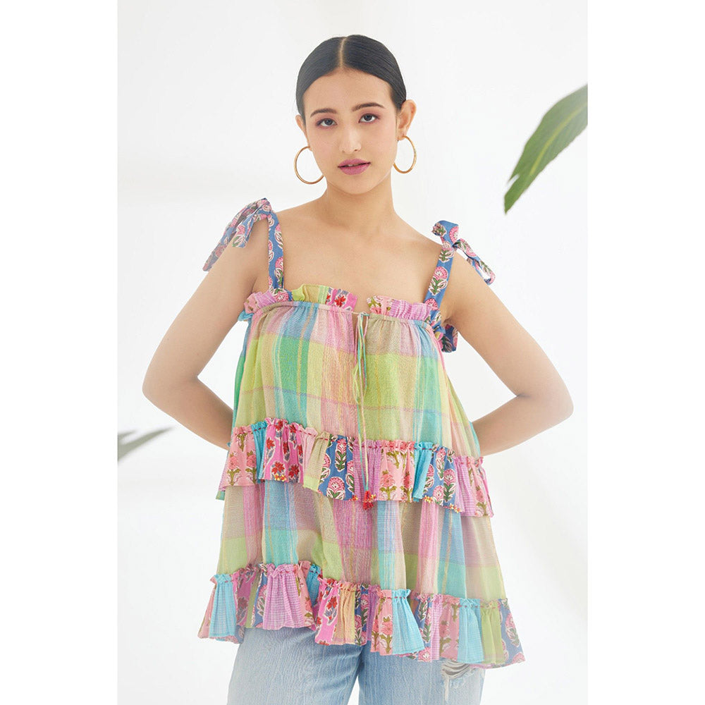 Nikasha Multi-Color Floral Strap Top