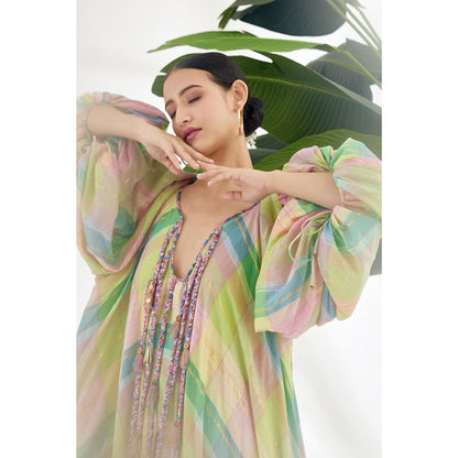 Nikasha Multi-Color Maxi Dress with Tassel Detail