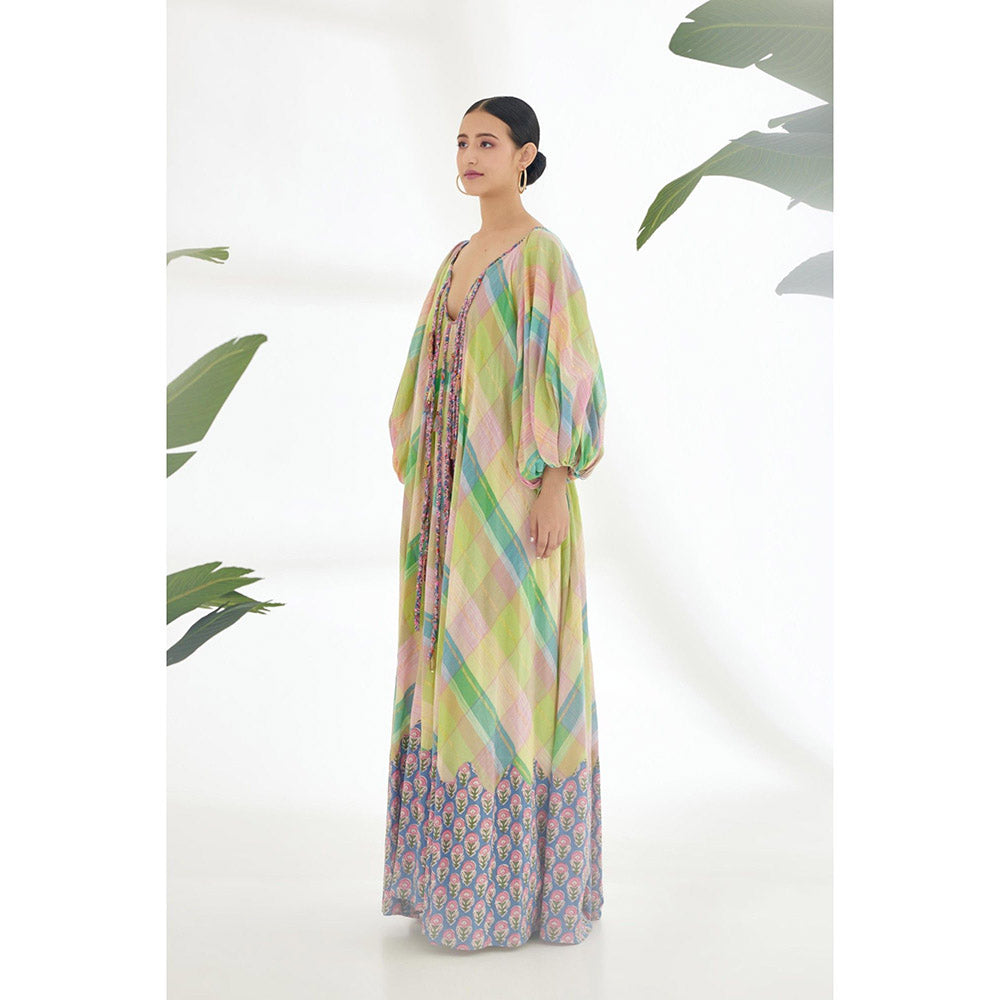 Nikasha Multi-Color Maxi Dress with Tassel Detail