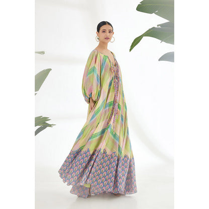 Nikasha Multi-Color Maxi Dress with Tassel Detail