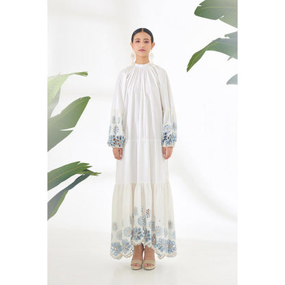 Nikasha White Floral Tier Dress