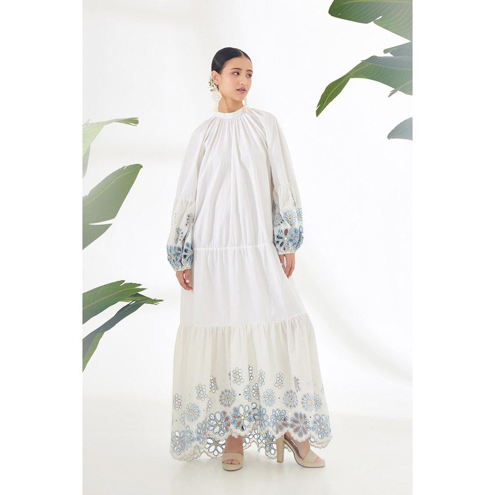 Nikasha White Floral Tier Dress
