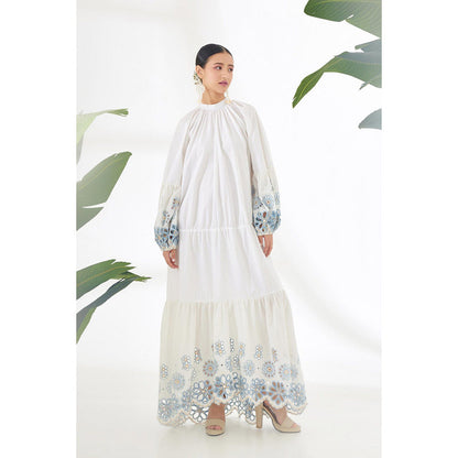 Nikasha White Floral Tier Dress