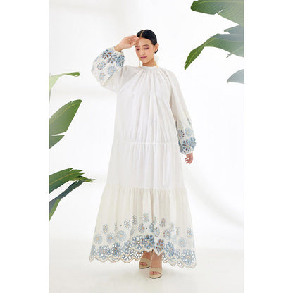 Nikasha White Floral Tier Dress