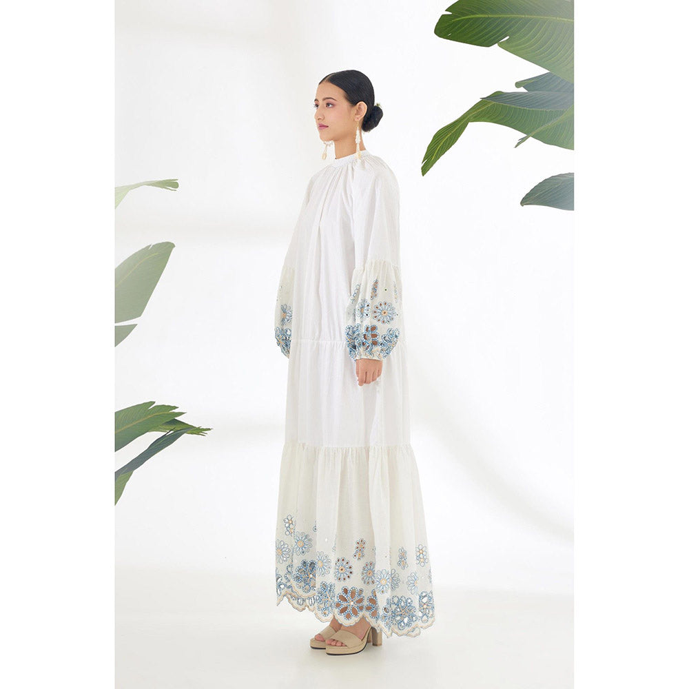 Nikasha White Floral Tier Dress