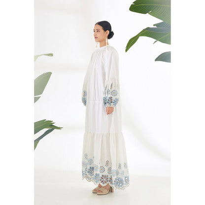 Nikasha White Floral Tier Dress