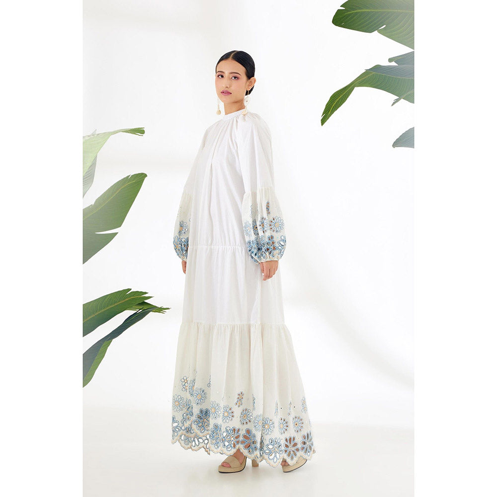 Nikasha White Floral Tier Dress
