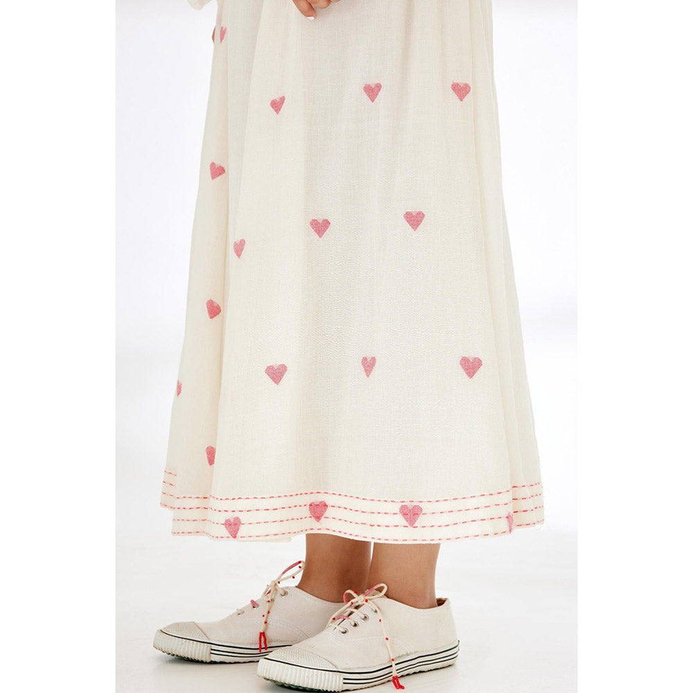 Nikasha Cream Panelled A-Line Skirt