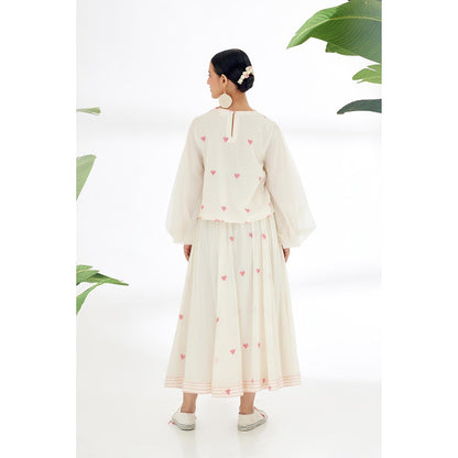 Nikasha Cream Balloon Sleeve Top