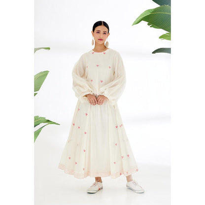 Nikasha Cream Balloon Sleeve Top