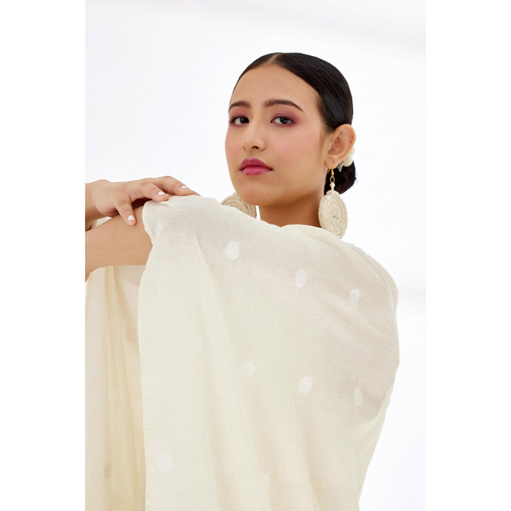 Nikasha Cream Polka Dots Maxi Dress