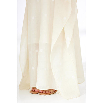 Nikasha Cream Polka Dots Maxi Dress
