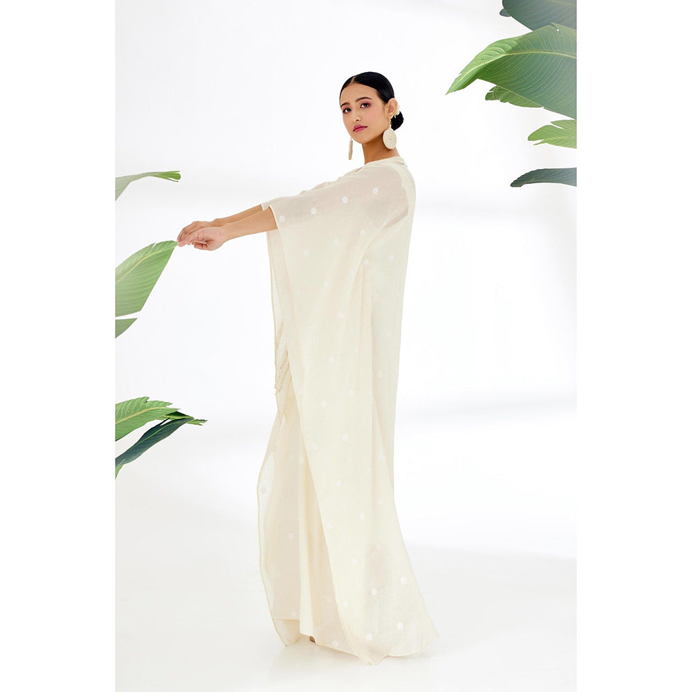 Nikasha Cream Polka Dots Maxi Dress