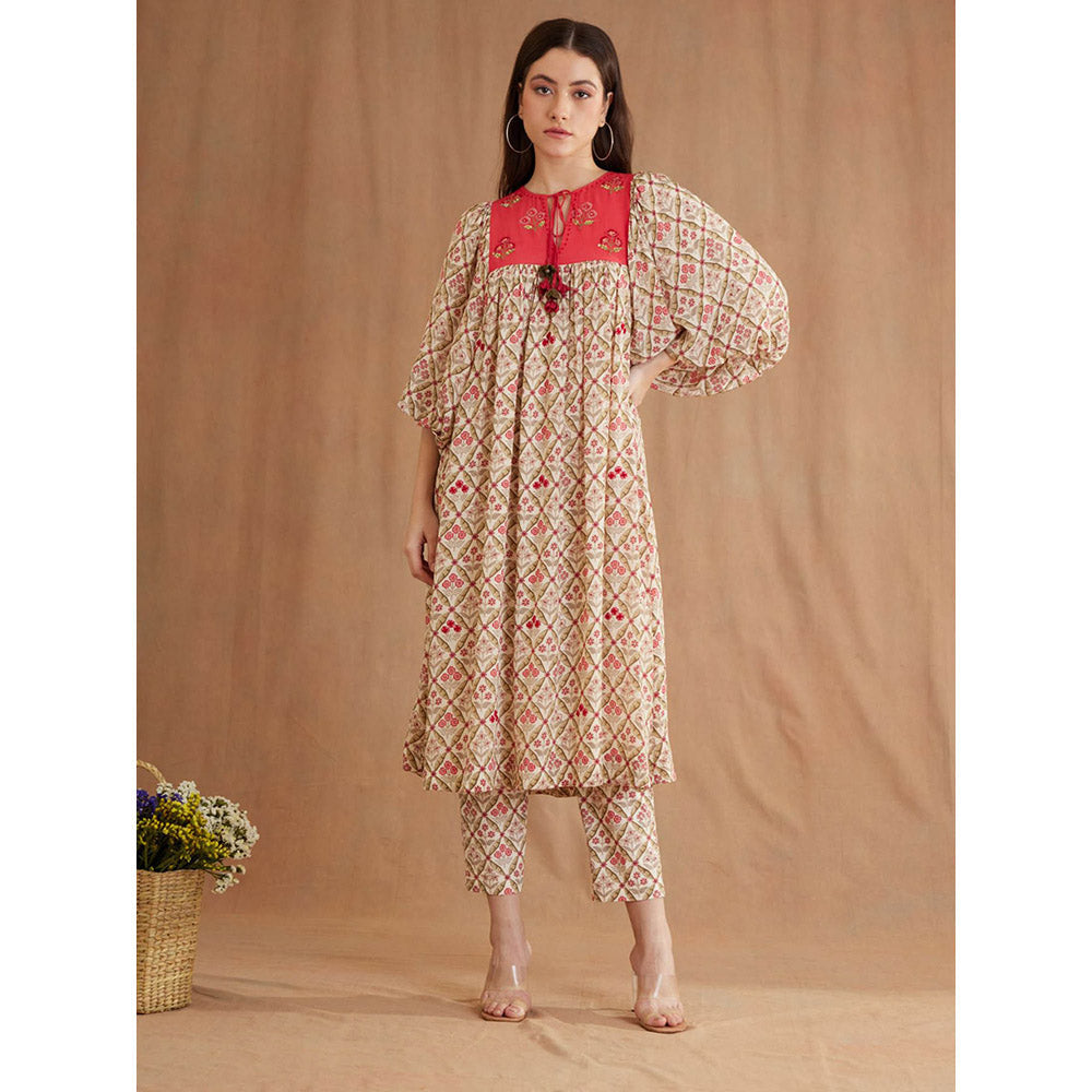 Nikasha Multi Color Bespoke Hand Embroidered Kurta (Set of 2)