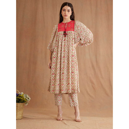 Nikasha Multi Color Bespoke Hand Embroidered Kurta (Set of 2)