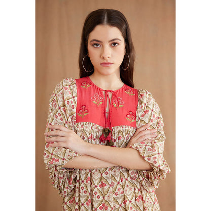 Nikasha Multi Color Bespoke Hand Embroidered Kurta (Set of 2)