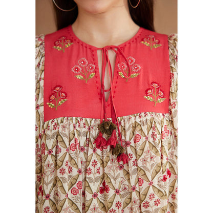 Nikasha Multi Color Bespoke Hand Embroidered Kurta (Set of 2)